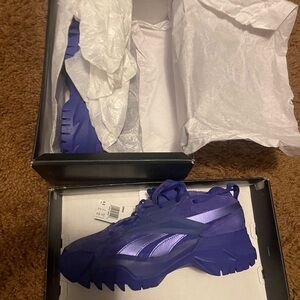 Cardi b reebok, dark purple 6 1/2 new inbox suede